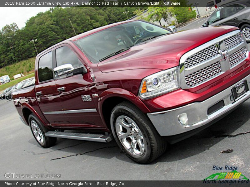 Delmonico Red Pearl / Canyon Brown/Light Frost Beige 2018 Ram 1500 Laramie Crew Cab 4x4
