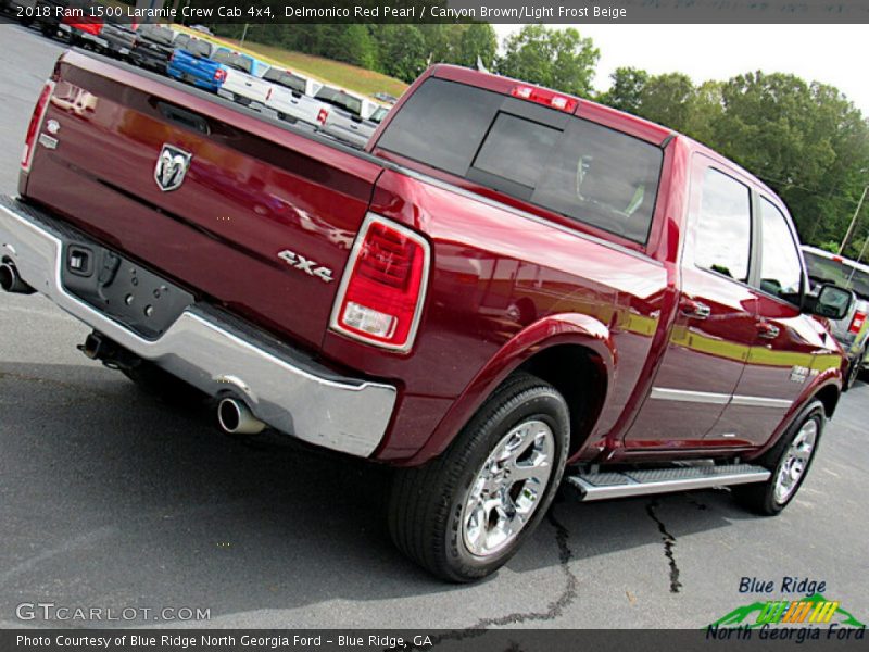 Delmonico Red Pearl / Canyon Brown/Light Frost Beige 2018 Ram 1500 Laramie Crew Cab 4x4