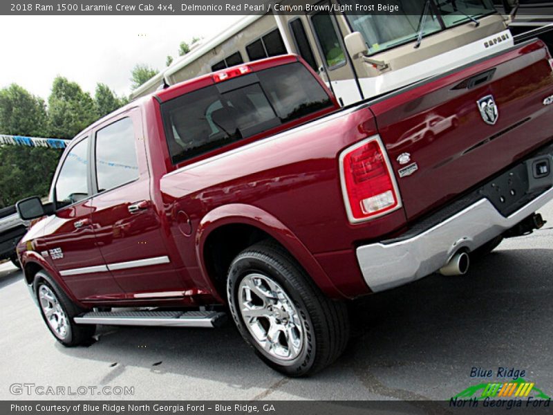 Delmonico Red Pearl / Canyon Brown/Light Frost Beige 2018 Ram 1500 Laramie Crew Cab 4x4