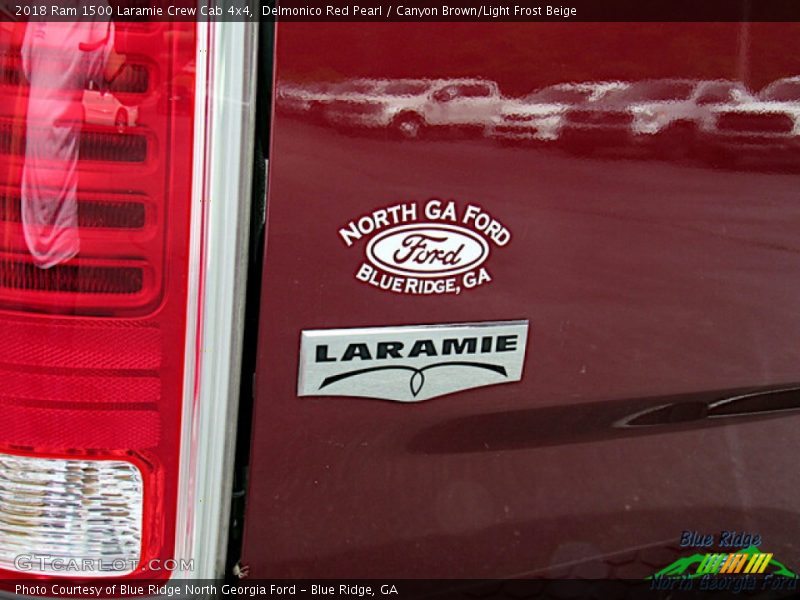 Delmonico Red Pearl / Canyon Brown/Light Frost Beige 2018 Ram 1500 Laramie Crew Cab 4x4