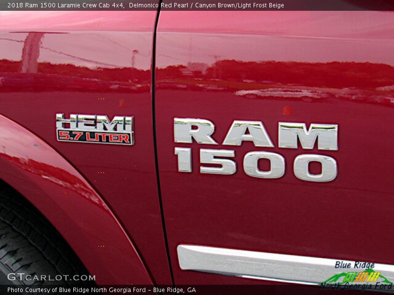 Delmonico Red Pearl / Canyon Brown/Light Frost Beige 2018 Ram 1500 Laramie Crew Cab 4x4