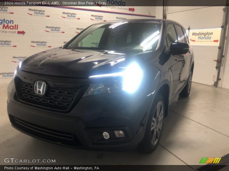 Obsidian Blue Pearl / Gray 2020 Honda Passport EX-L AWD