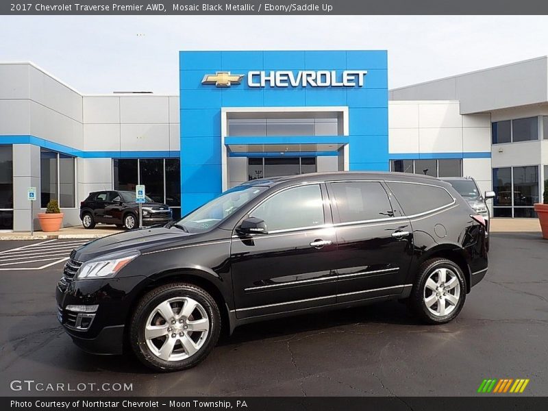 Mosaic Black Metallic / Ebony/Saddle Up 2017 Chevrolet Traverse Premier AWD