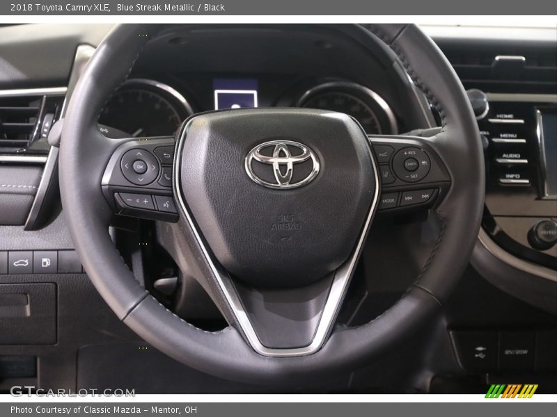 Blue Streak Metallic / Black 2018 Toyota Camry XLE