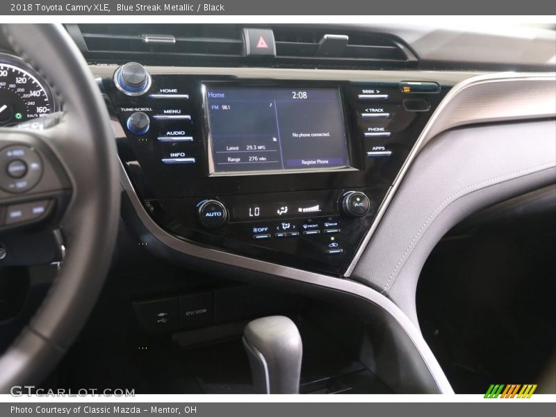 Blue Streak Metallic / Black 2018 Toyota Camry XLE
