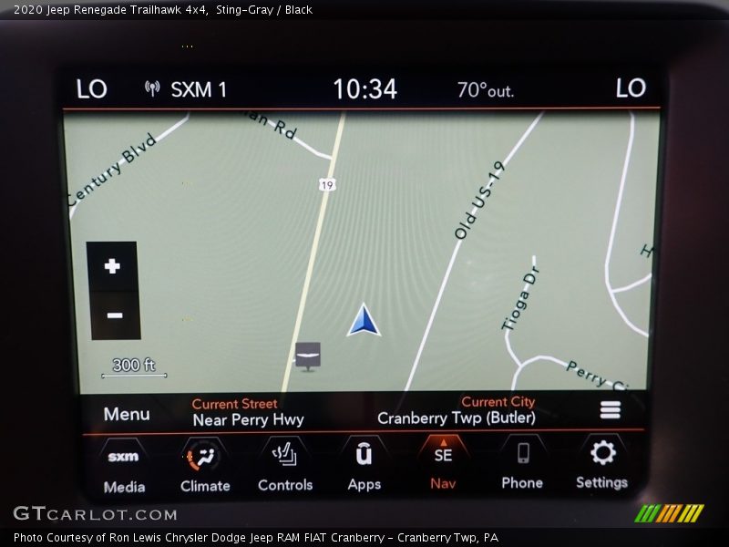 Navigation of 2020 Renegade Trailhawk 4x4