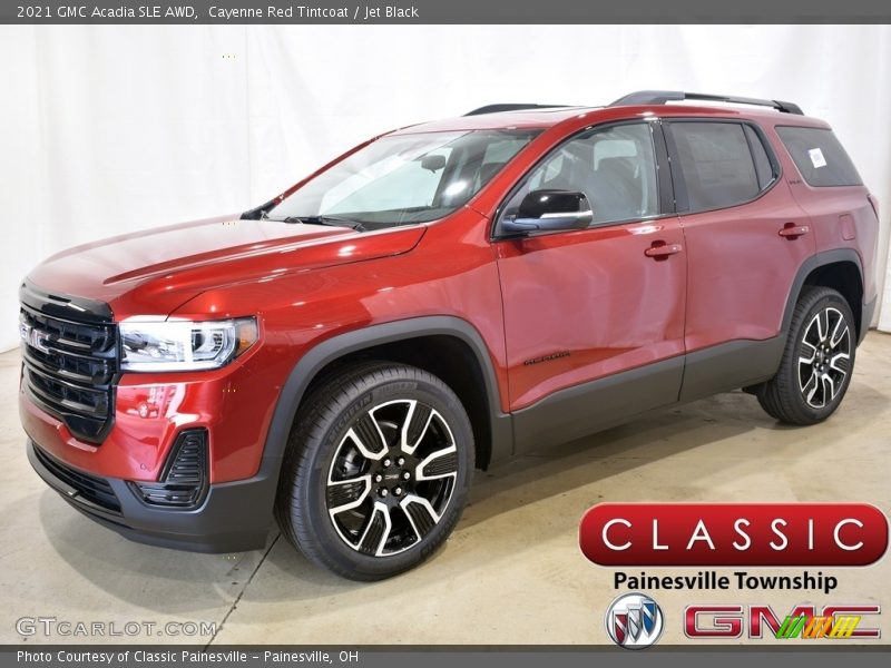 Cayenne Red Tintcoat / Jet Black 2021 GMC Acadia SLE AWD