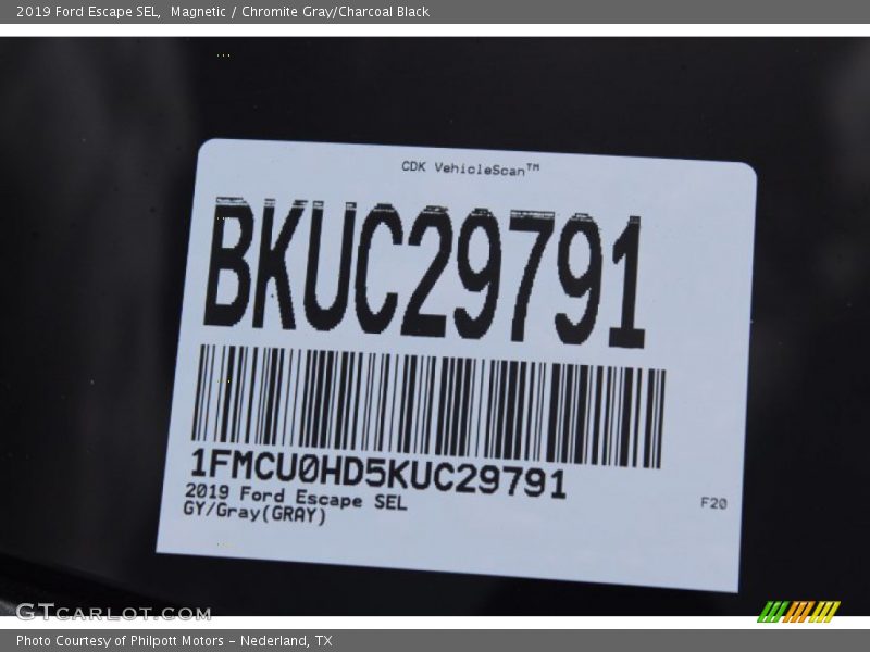 Magnetic / Chromite Gray/Charcoal Black 2019 Ford Escape SEL