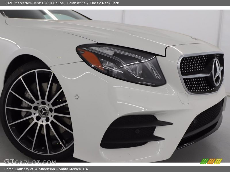 Polar White / Classic Red/Black 2020 Mercedes-Benz E 450 Coupe