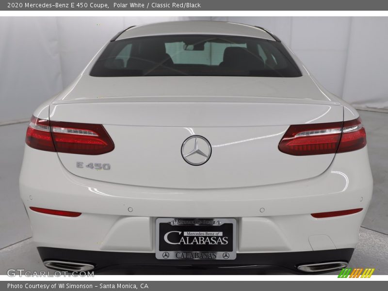 Polar White / Classic Red/Black 2020 Mercedes-Benz E 450 Coupe