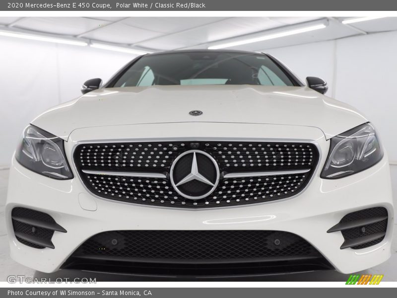 Polar White / Classic Red/Black 2020 Mercedes-Benz E 450 Coupe