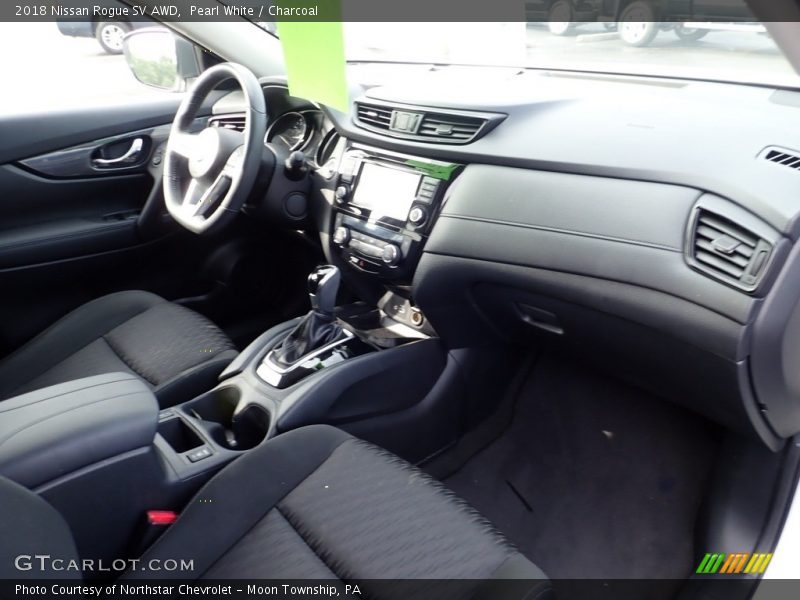 Pearl White / Charcoal 2018 Nissan Rogue SV AWD