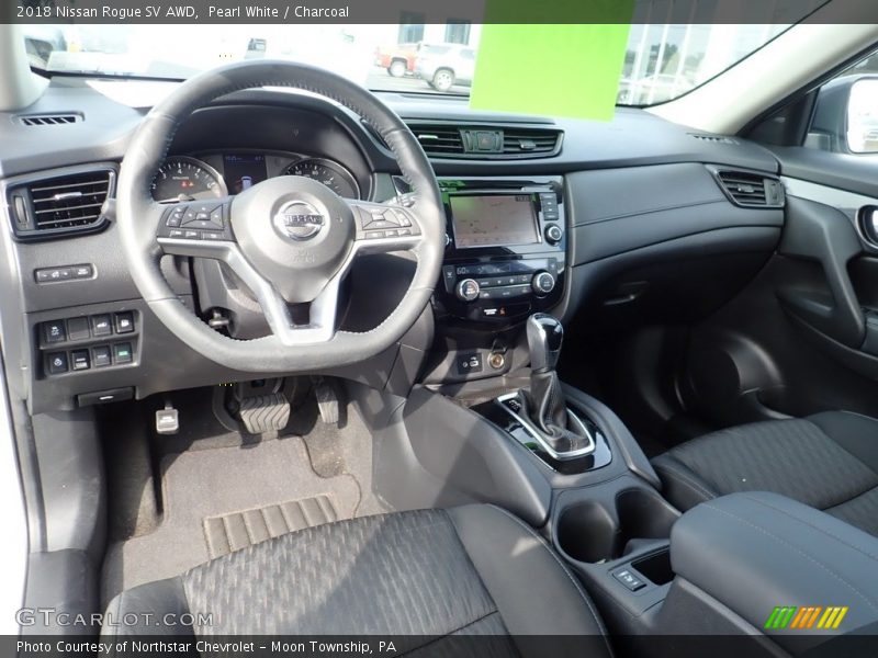 Pearl White / Charcoal 2018 Nissan Rogue SV AWD