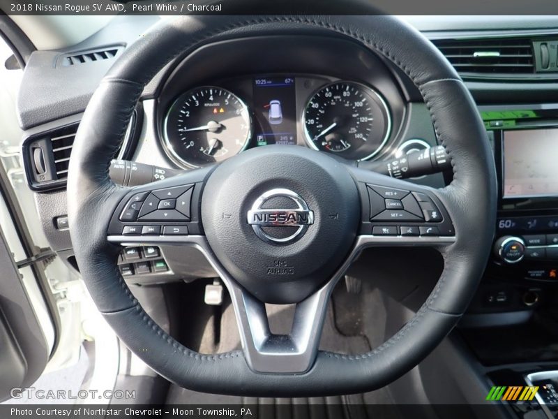 Pearl White / Charcoal 2018 Nissan Rogue SV AWD