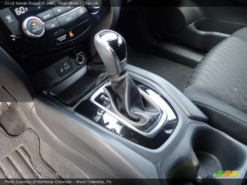 Pearl White / Charcoal 2018 Nissan Rogue SV AWD