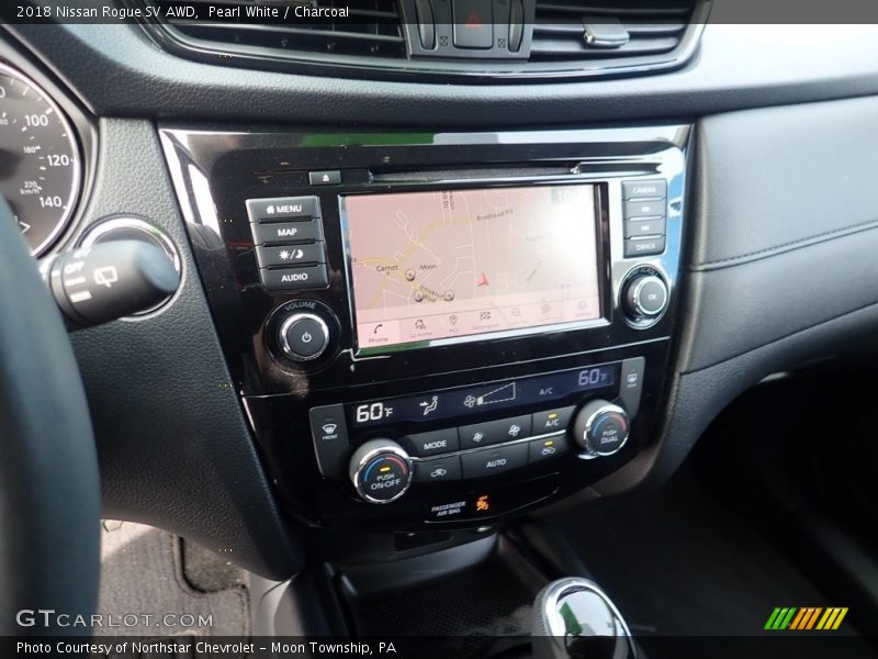 Pearl White / Charcoal 2018 Nissan Rogue SV AWD