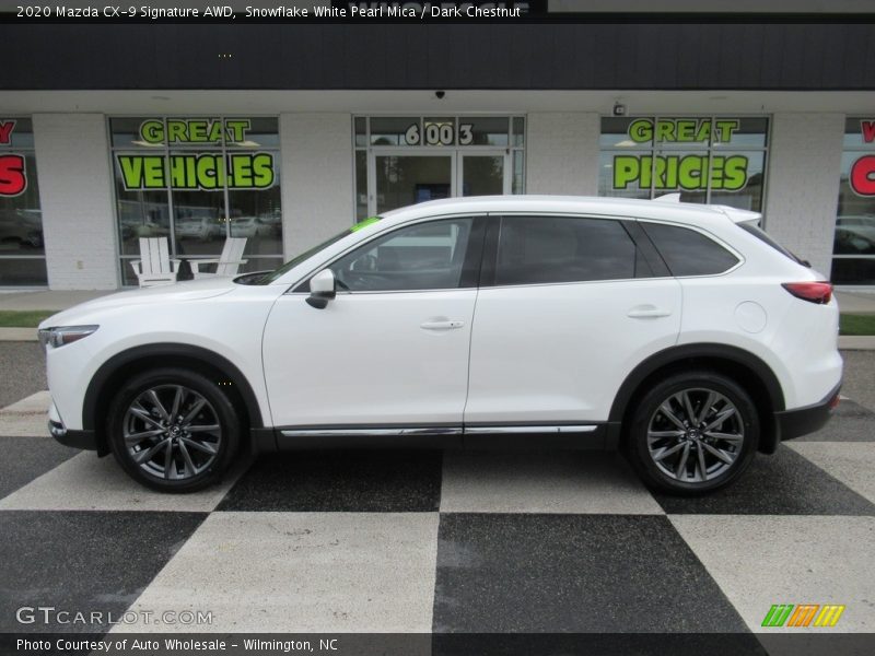 Snowflake White Pearl Mica / Dark Chestnut 2020 Mazda CX-9 Signature AWD