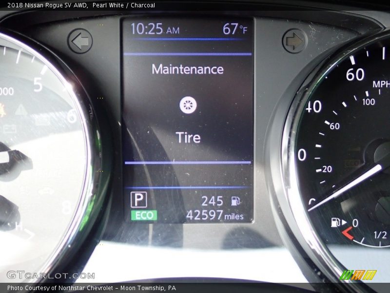 Pearl White / Charcoal 2018 Nissan Rogue SV AWD
