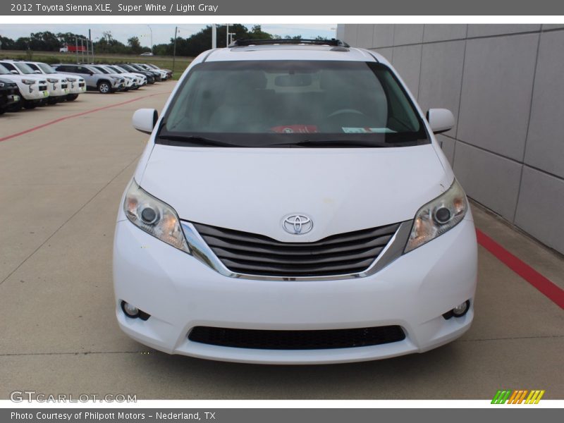 Super White / Light Gray 2012 Toyota Sienna XLE