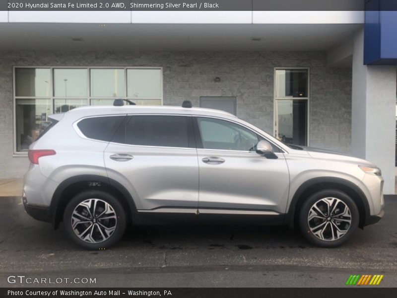 Shimmering Silver Pearl / Black 2020 Hyundai Santa Fe Limited 2.0 AWD