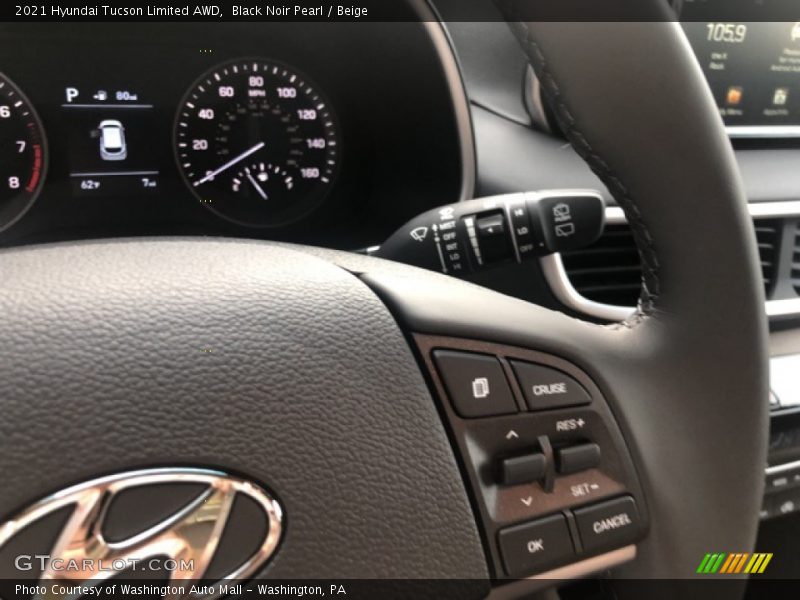Black Noir Pearl / Beige 2021 Hyundai Tucson Limited AWD