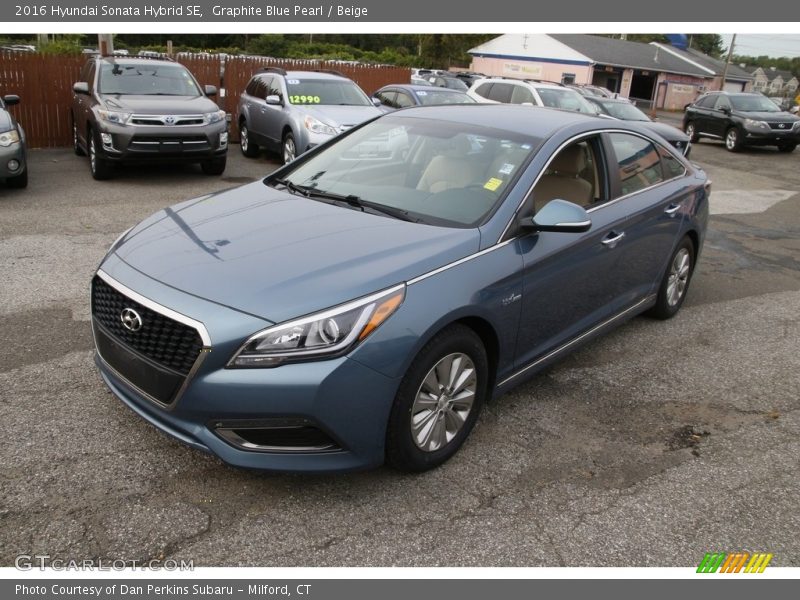 Graphite Blue Pearl / Beige 2016 Hyundai Sonata Hybrid SE