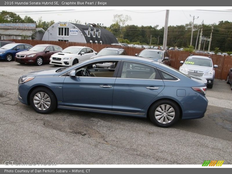 Graphite Blue Pearl / Beige 2016 Hyundai Sonata Hybrid SE