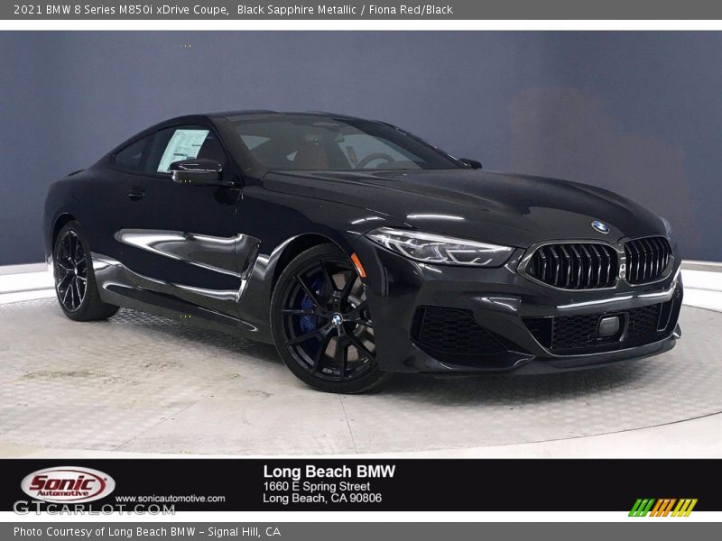 Black Sapphire Metallic / Fiona Red/Black 2021 BMW 8 Series M850i xDrive Coupe