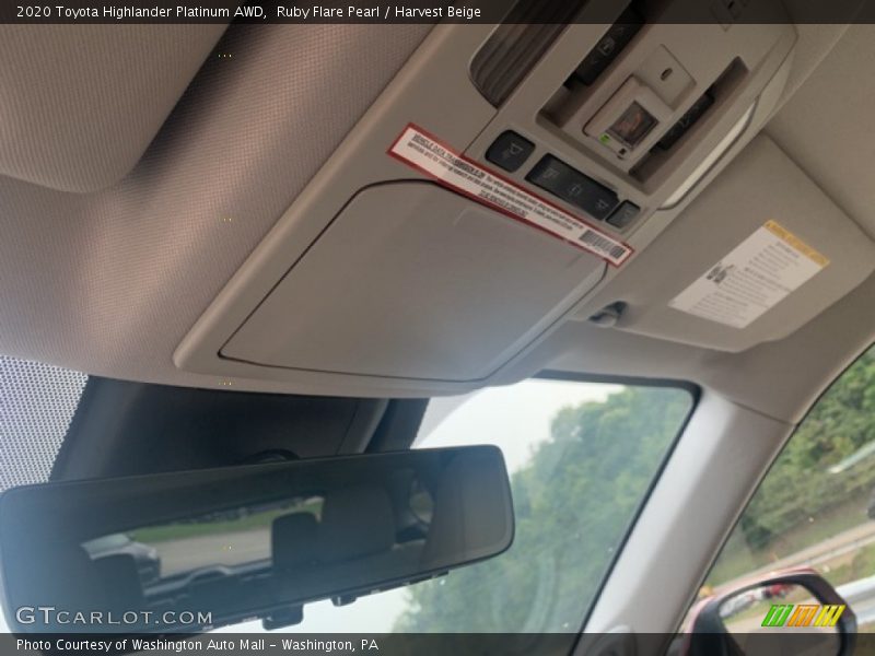 Ruby Flare Pearl / Harvest Beige 2020 Toyota Highlander Platinum AWD