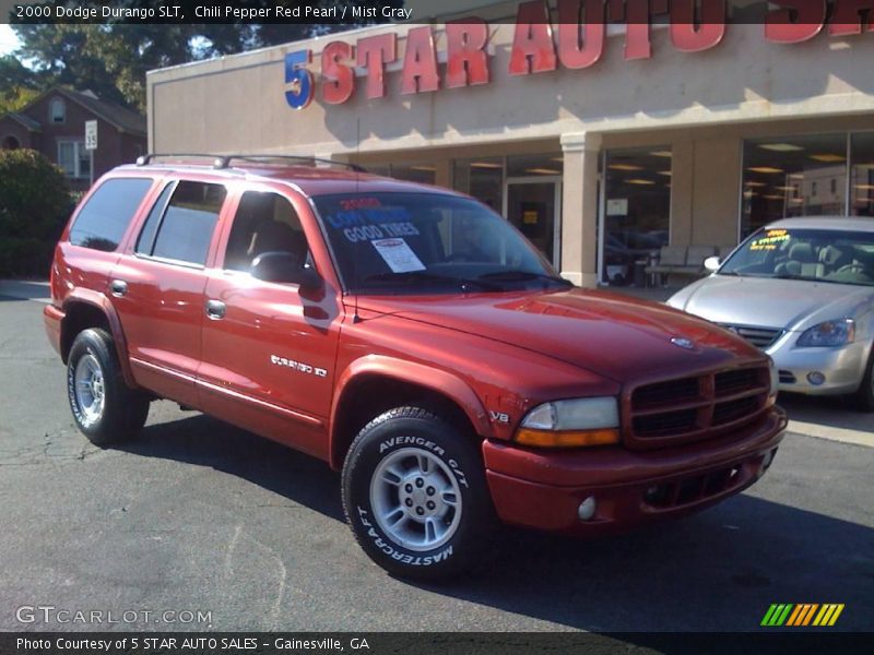 Chili Pepper Red Pearl / Mist Gray 2000 Dodge Durango SLT