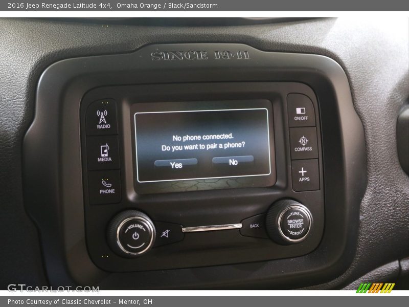 Omaha Orange / Black/Sandstorm 2016 Jeep Renegade Latitude 4x4