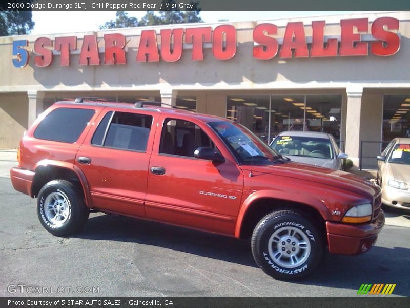 Chili Pepper Red Pearl / Mist Gray 2000 Dodge Durango SLT