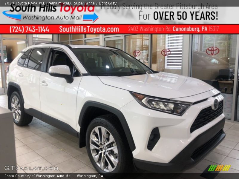 Super White / Light Gray 2020 Toyota RAV4 XLE Premium AWD