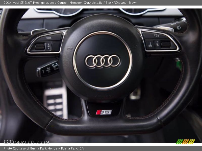 Monsoon Gray Metallic / Black/Chestnut Brown 2014 Audi S5 3.0T Prestige quattro Coupe