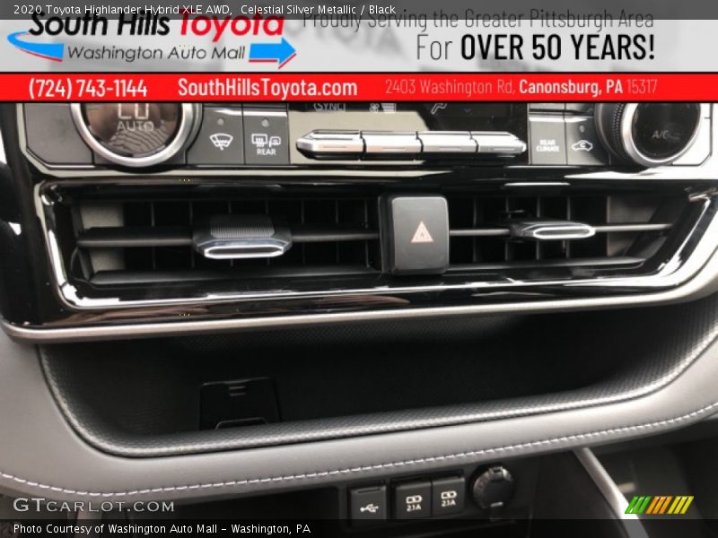Celestial Silver Metallic / Black 2020 Toyota Highlander Hybrid XLE AWD