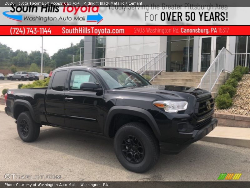Midnight Black Metallic / Cement 2020 Toyota Tacoma SX Access Cab 4x4