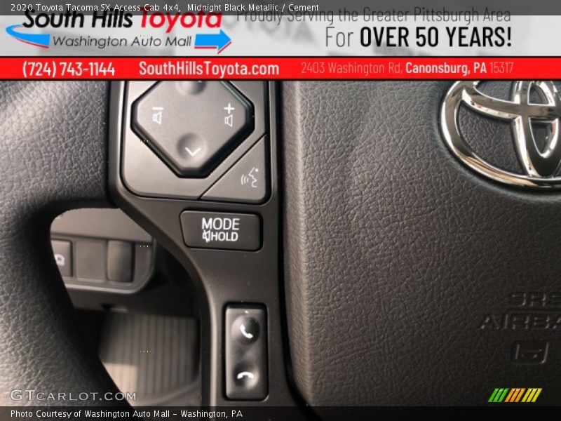 Midnight Black Metallic / Cement 2020 Toyota Tacoma SX Access Cab 4x4