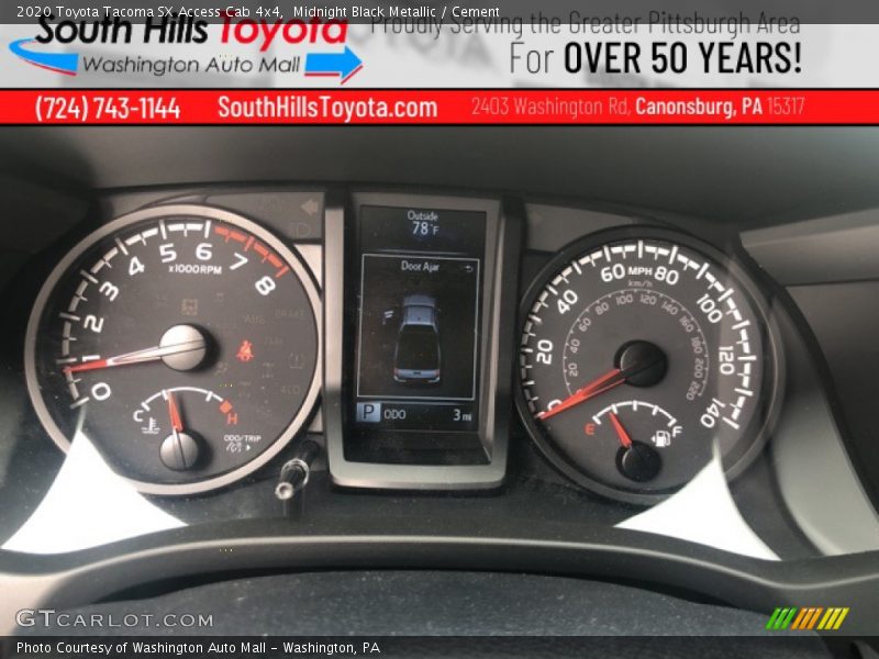 Midnight Black Metallic / Cement 2020 Toyota Tacoma SX Access Cab 4x4