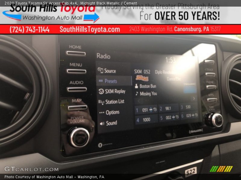 Midnight Black Metallic / Cement 2020 Toyota Tacoma SX Access Cab 4x4