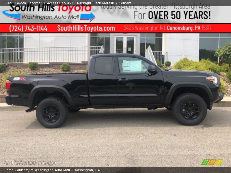 Midnight Black Metallic / Cement 2020 Toyota Tacoma SX Access Cab 4x4