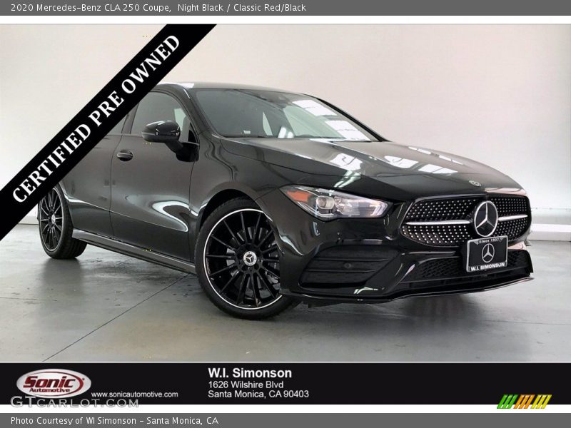 Night Black / Classic Red/Black 2020 Mercedes-Benz CLA 250 Coupe