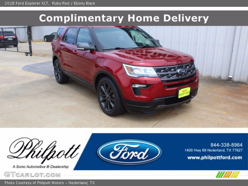 Ruby Red / Ebony Black 2018 Ford Explorer XLT
