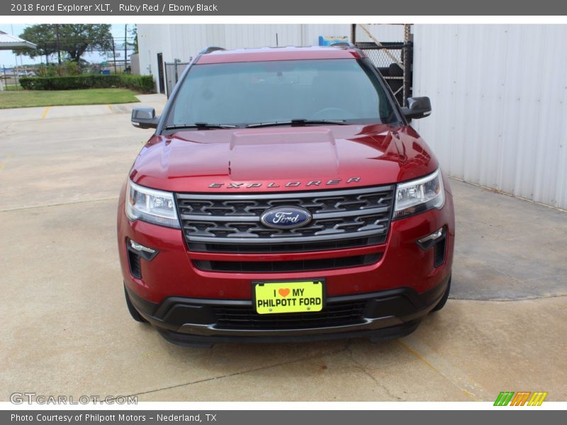 Ruby Red / Ebony Black 2018 Ford Explorer XLT