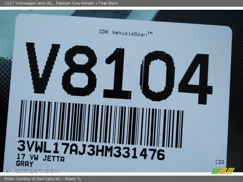 Platinum Gray Metallic / Titan Black 2017 Volkswagen Jetta SEL