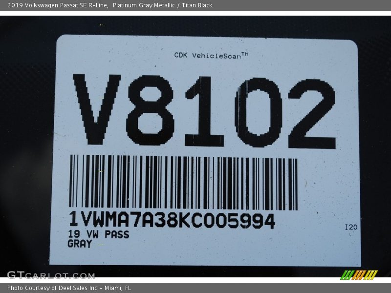 Platinum Gray Metallic / Titan Black 2019 Volkswagen Passat SE R-Line