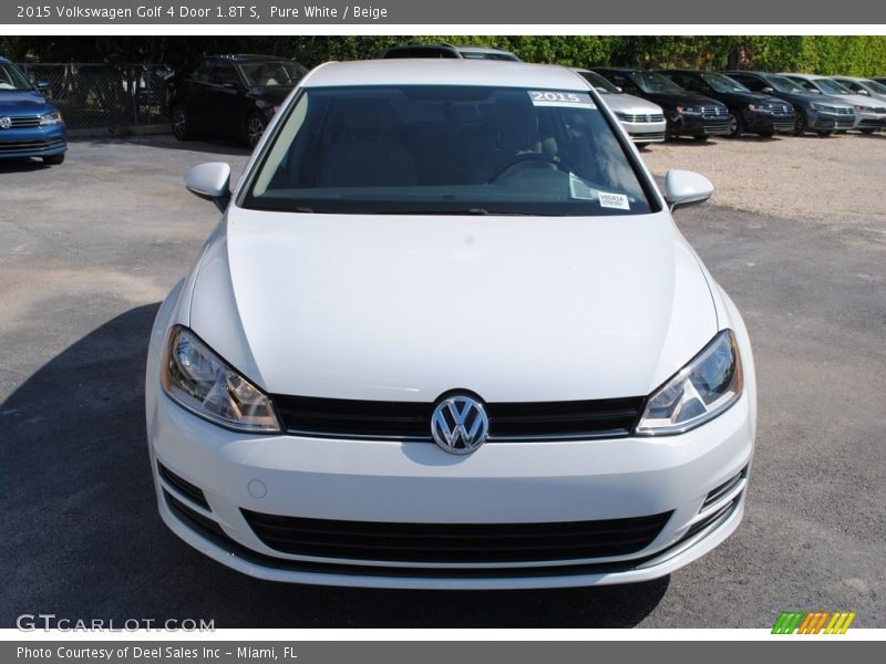 Pure White / Beige 2015 Volkswagen Golf 4 Door 1.8T S