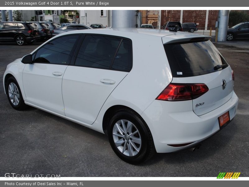 Pure White / Beige 2015 Volkswagen Golf 4 Door 1.8T S
