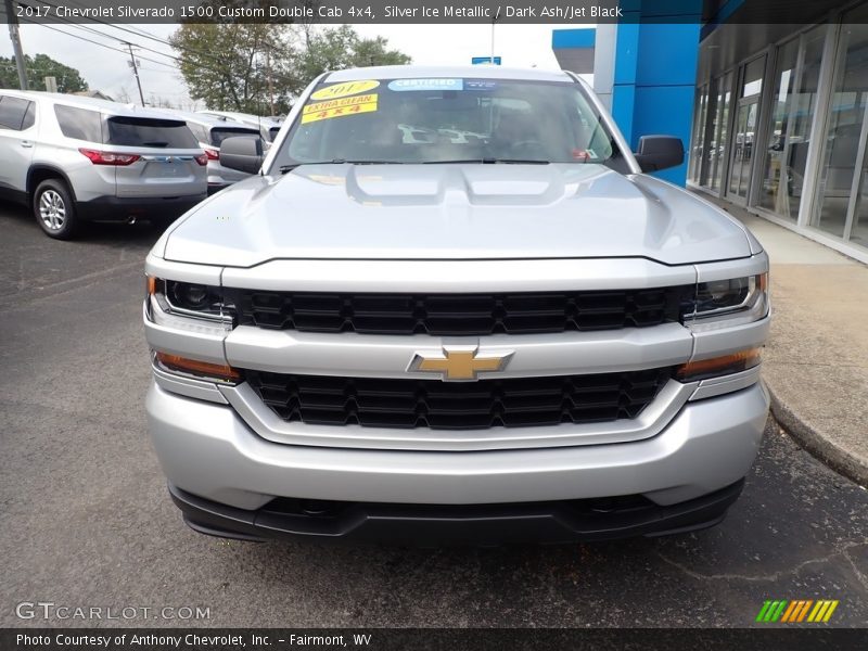 Silver Ice Metallic / Dark Ash/Jet Black 2017 Chevrolet Silverado 1500 Custom Double Cab 4x4