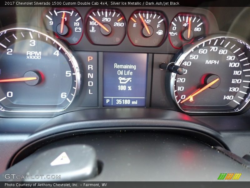 Silver Ice Metallic / Dark Ash/Jet Black 2017 Chevrolet Silverado 1500 Custom Double Cab 4x4