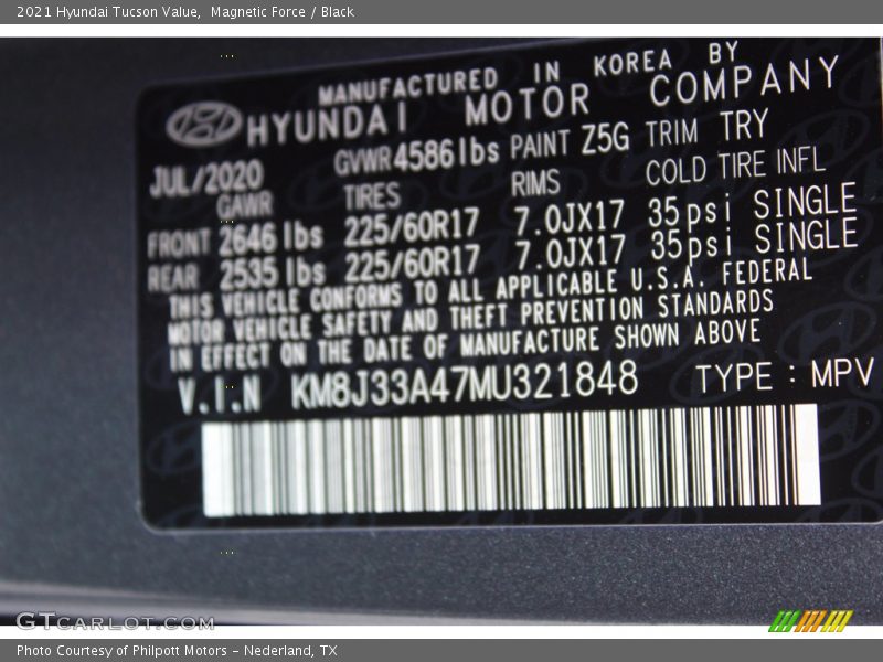 Magnetic Force / Black 2021 Hyundai Tucson Value